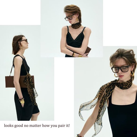 Mulberry Silk Long Scarf for Women Beach Head Wraps Necktie Accessory - Picture 3 of 7